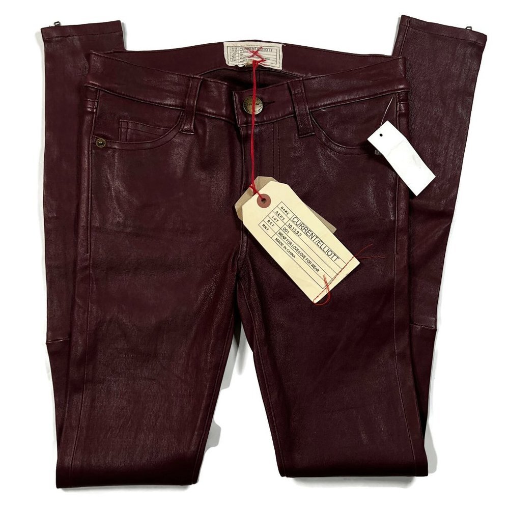 Leather Women's Burgundy Pants